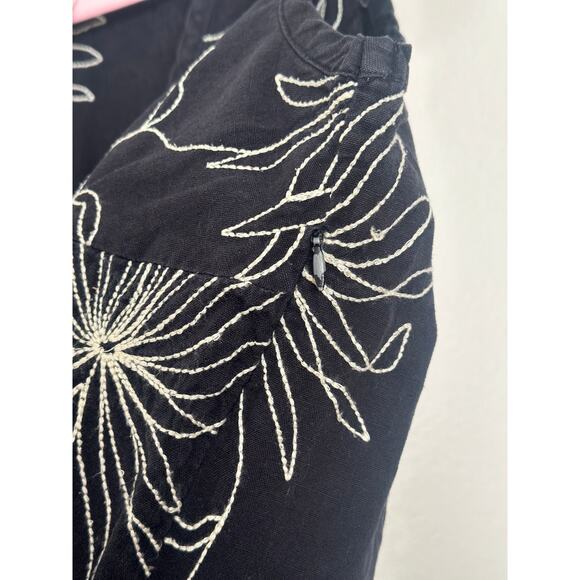 Large Adventura Clothing Linen Cotton Embroiderd Floral Tank Top Blouse Womens - Picture 8 of 11